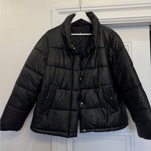 7 FOR ALL MANKIND FAUX LEATHER PUFFER COAT JACKET LARGE